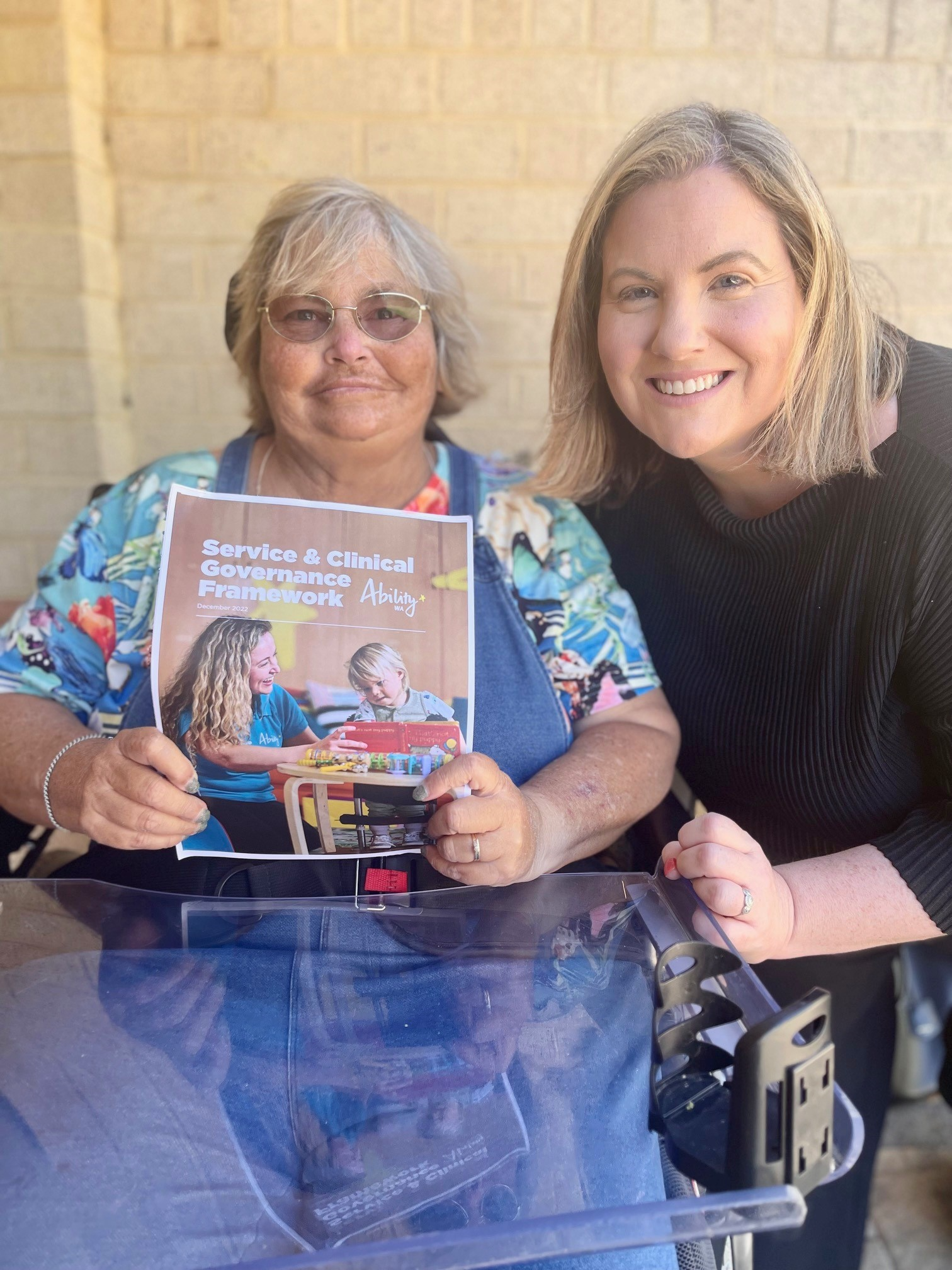 Photo Caption: Caroline Taylor, Member of Ability WA's Customer Reference Group for the Framework and Customer Advisory Council, and Chief Quality and Governance Officer Renay Eade.